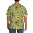 thumbnail image 5 of Fotbe Sage Green With Sunflowers print Short Sleeve Button Down Shirts for Men Casual Summer Beach Wrinkle Free Shirt-Medium, 5 of 7
