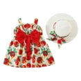 thumbnail image 3 of Mercatoo Toddler Girl Casual Dress Sleeveless Summer Floral Dresses + 𝐒traw Hat 2Pcs Set Baby Girls Beach Sundress, 3 of 9