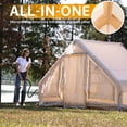 thumbnail image 5 of Inflatable Camping Tent with Pump, Glamping Tents, Easy Setup 4 Season Waterproof Windproof Outdoor Blow Up Tent, Luxury Cabin Tent with Mesh Windows & Doors, 5 of 8
