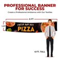 thumbnail image 2 of Fresh and Hot Pizza Large Banners and Signs for Outdoor by DreamController-Polyester Banner with 4 Holes for Easy Hang Indoor & Outdoor| 6x1 Feet HD Banner to Promote Food & Beverages | Made in US, 2 of 6