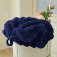 thumbnail image 7 of XeGe Fluffy Faux Rabbit Fur Bean Bag Chair Cover(No Filler), Cozy Plush Shaggy Striped Stuffed Animal Storage Bean Bag, 3FT Big Fuzzy Ribbed Beanbag Cover Bedroom Living Room, Anti-slip, Navy Blue, 7 of 7