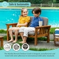 thumbnail image 3 of Martha Stewart Kids Outdoor Sofa Chair: Acacia Wood Outdoor Couch for Kids w/ Cushions, 10" Seat Height | Montessori Furniture for Backyard & Patio, 3 of 8