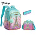thumbnail image 2 of Children School Bags Kids Backpack Set in Primary Schoolbag for Teenager Girls Sequin Tower School Bags Waterproof Book Bags, 2 of 4