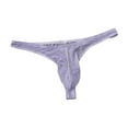 thumbnail image 2 of Miluxas Men's Low Waist Ice Silk Solid Color Brief Panties Breathable Thin Bikini Briefs Underwear Purple 10(XXL), 2 of 3