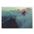 thumbnail image 1 of Clouds Cutting Board, Hills in the Large Cumulus Clouds View Mountains Tranquility Nature Theme, Decorative Tempered Glass Cutting and Serving Board, Large Size, Blue Brown, by Ambesonne, 1 of 1