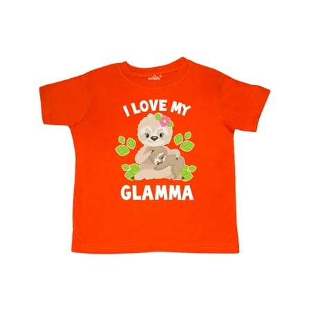 

Inktastic Cute Sloth I Love My Glamma with Green Leaves Gift Toddler Boy or Toddler Girl T-Shirt