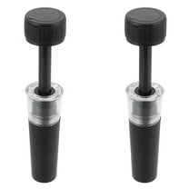 Vacuum Wine Stopper with Air Pump for Storage Use Black Plastic 2PCS