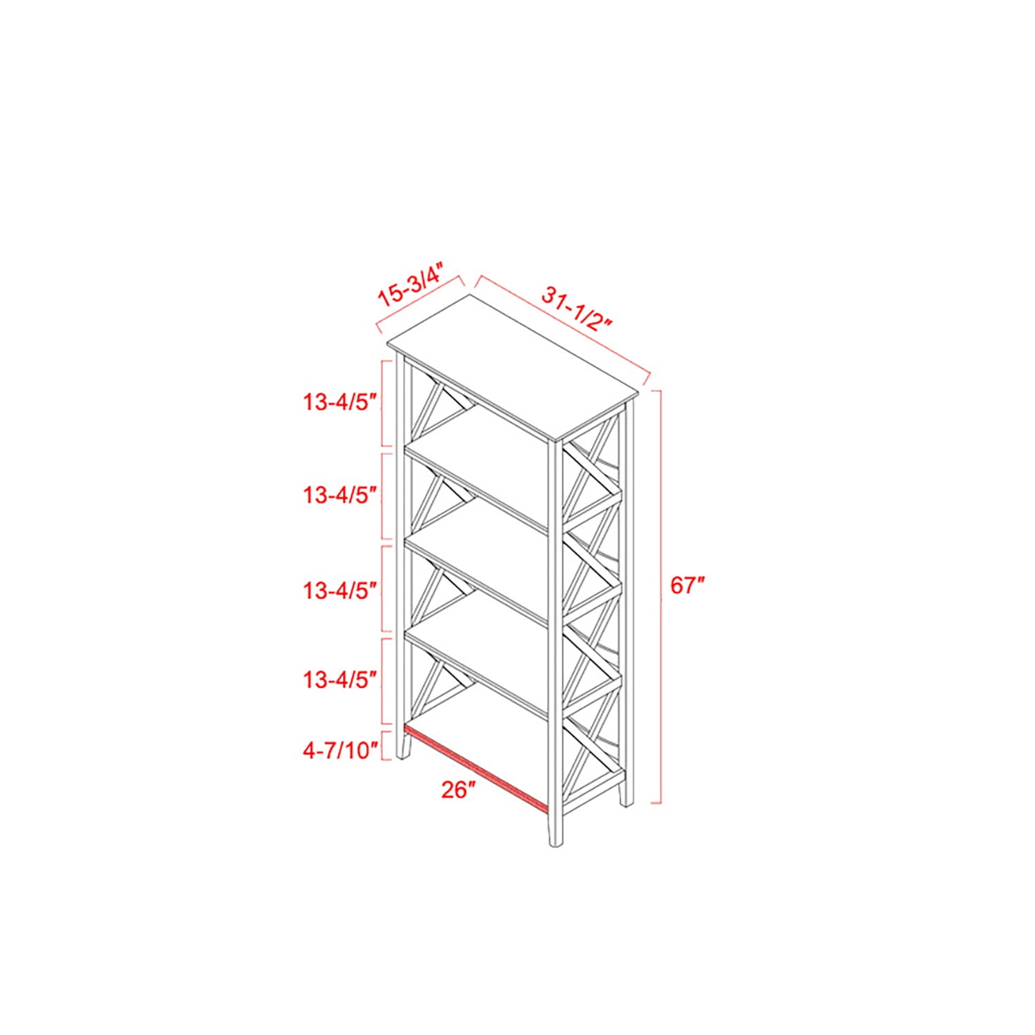 Resenkos 4 Tier Open Display Storage Shelves with Sturdy Solid Wood 67" Bookcases Book Organizer for Home Office Walnut Resenkos 4 Tier Open Display Storage Shelves with Sturdy Solid Wood 67" Bookcases Book Organizer for Home Office Walnut