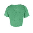 thumbnail image 7 of Women Crochet Shrug Knit Sweater,Spring Summer Beach Short Sleeve Shrug Cropped Boho Lightweight Sweater,Cover Up Tie Front Tops For Evening Dresses Casual Eyelet Shawl Thin Formal Blackish Green S, 7 of 7