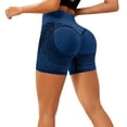 thumbnail image 6 of Womens Biker Shorts High Waist Booty Lifting Compression Athletic Shorts Blue, 6 of 6