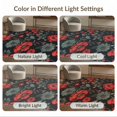thumbnail image 7 of ODIKA 8'x10' Red Teal Floral Elegance with Timeless Washable Area Rug Intricate Botanical Patterns for Sophisticated Non-Slip Chair-Friendly Mat for Dining Room, Large Office, Lounge, 7 of 7