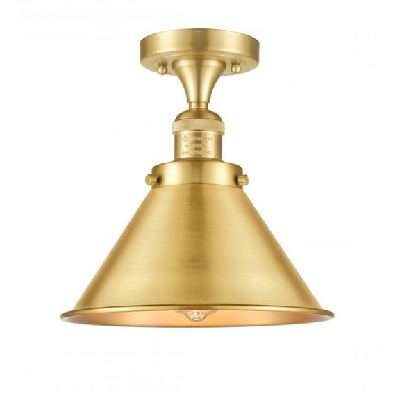 517-1CH-SG-M10-SG-LED-Innovations Lighting-Briarcliff-3.5W 1 LED Semi-Flush Mount in Traditional Style-10 Inches Wide by 11 Inches High Satin Gold