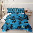 thumbnail image 2 of jejeloiu Kawaii Black Cat Quilt Full Kids,Galaxy Starry Sky Full Bedspread Sets For Girls,3pcs, 2 of 7