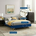 thumbnail image 6 of Sutton Twin Performance Velvet Bed Frame Navy, 6 of 6