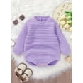 thumbnail image 2 of Suealasg Newborn Baby Girl Boy Sweater Romper Long Sleeve Cable Knit Pullover Jumpsuit 1 3 6 9 12 18 Months Infant Fall Warm Loose Knitwear, 2 of 7