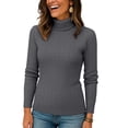 thumbnail image 5 of Women's Casual Turtleneck Sweaters Cable Knit Fall Long Sleeve Slim Fit Pullover Tops M, 5 of 5