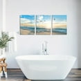thumbnail image 4 of Hieng Beach Wall Art Sunset Bathroom Canvas Pictures Ocean Wall Decor Waves Prints Paintings for Living Room Bedroom Decorations（Only canvas）, 4 of 6