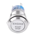 thumbnail image 3 of Interruptor de botón de parada de arranque de motor de coche, LED blanco de 12V, acero inoxidable plateado Jadeshay A, 3 of 8
