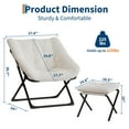 thumbnail image 3 of Huisuilinss Saucer Chair With Ottoman,Folding Lounge Chair,Plush Comfy Reading Chair With Non-Slip Base,Foldable Accent Chair,Living Room Chair With Footstool For Bedroom Dorm Apartment, 3 of 8