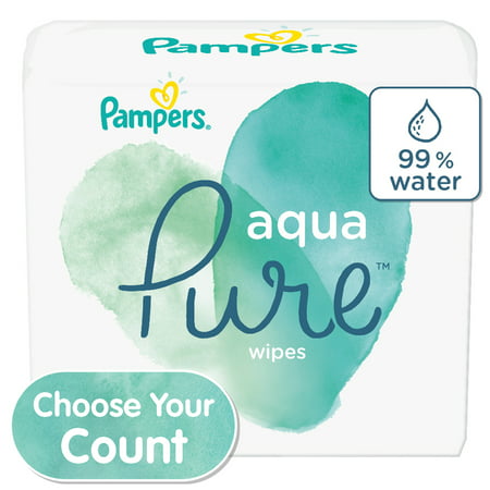 Pampers Aqua Pure Natural Sensitive Baby Wipes, 8X Pop-Top, 448