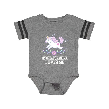 

Inktastic My Great Grandma Loves Me Unicorn Gift Baby Girl Bodysuit