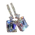 thumbnail image 3 of FENGGHAO Stud Earrings Square Zircon Exquisite Fashion Earrings for Women, 3 of 7