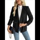 thumbnail image 3 of Blazer Informal para Mujer con Solapa y Botones, Larga, para Trabajo, Negocios, Moda, Chaquetas con Bolsillos. Negro XL, 3 of 10