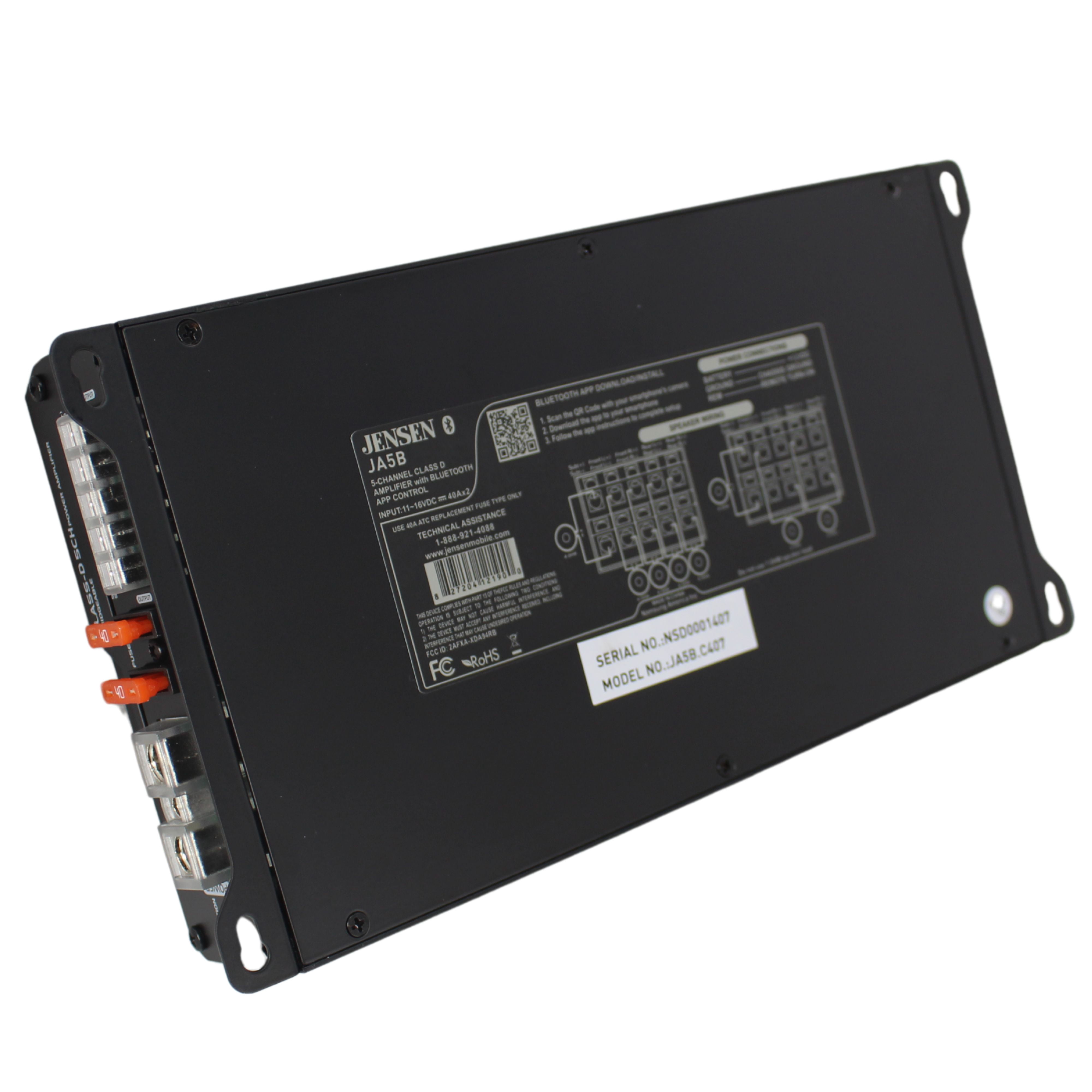 Jensen 5-Channel 815 Watts Class D RGB Amplifier w/ Bluetooth App Control