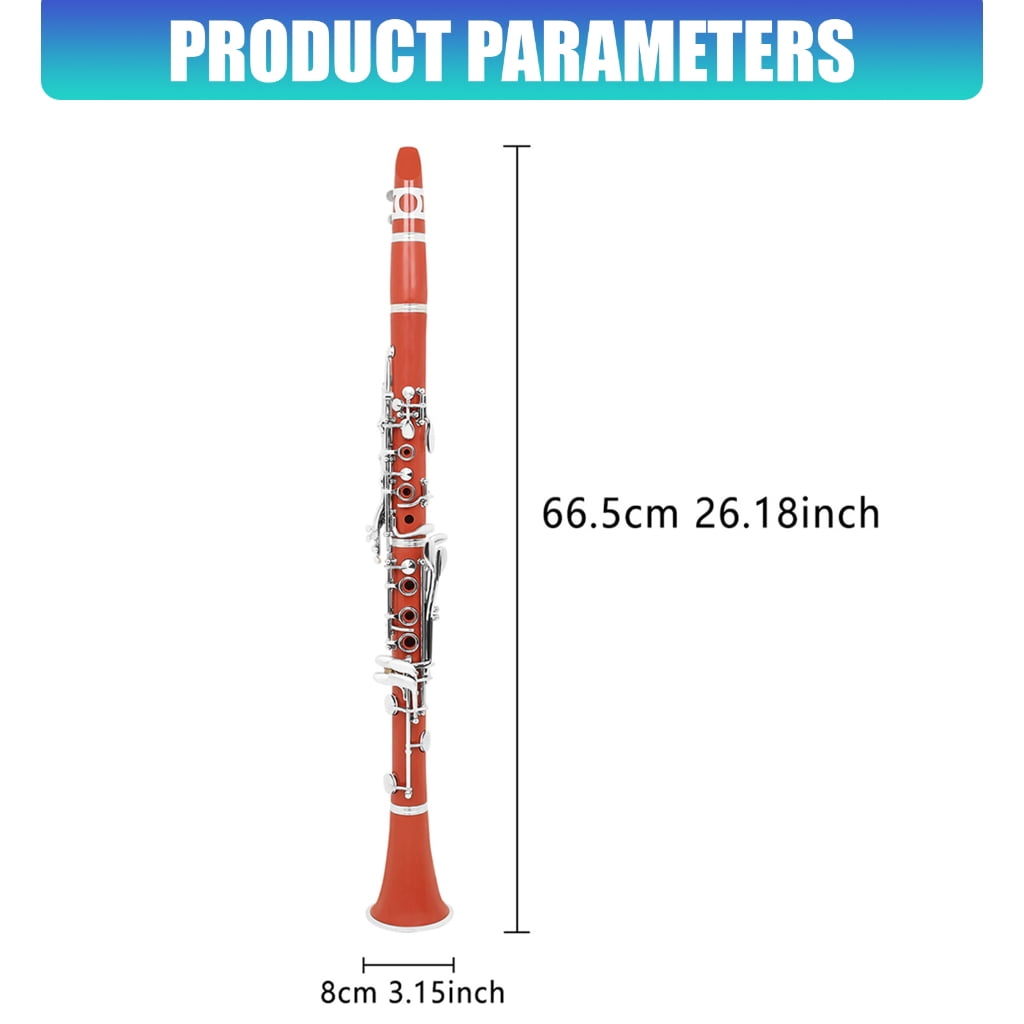 Miiottaa Professional Bb Clarinet for Beginners with Adjustable Tubes and Ergonomic Keys