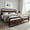 Black-Brown, Ebony, variant on Amolife Queen Size Bed Frame with Rounded-Edge Headboard and Footboard, Sturdy Construction, No Box Spring Required, Brown