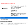 thumbnail image 2 of Front Bumper Grille - Compatible with 2014 - 2015 Kia Sorento, 2 of 2