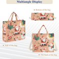 thumbnail image 6 of FORMRS Womens Corduroy Tote Bag Crossbody Shoulder Handbag with Pocket, Pink Christmas Santa, 6 of 7