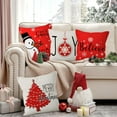 thumbnail image 2 of Christmas Pillow Covers Set of 4 16x16 inch, Red Throw Snowman Pillowcase Winter Holiday Tree Cushion Couch Cover Snowflake Joy Decorations Farmhouse Linen Case, 2 of 5