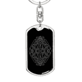 thumbnail image 5 of Sacred Geometry Circle Within Diamond Stainless Steel or 18k Gold Premium Swivel Dog Tag Keychain, 5 of 16