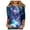 A-Blue, variant on Womens Tops T Shirt Thin Leisure Starry Sky Trendy Galaxy Three-Quarter Sleeves Funny T Shirts Cute Tops Casual Tops Blouse