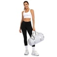 thumbnail image 5 of Strappy Sports Bras for Women Medium-High Support Criss Cross Back Push Up Supportive Padded Sports Bra Yoga Gym Workout Running Athletic Bra Tops White S, 5 of 7