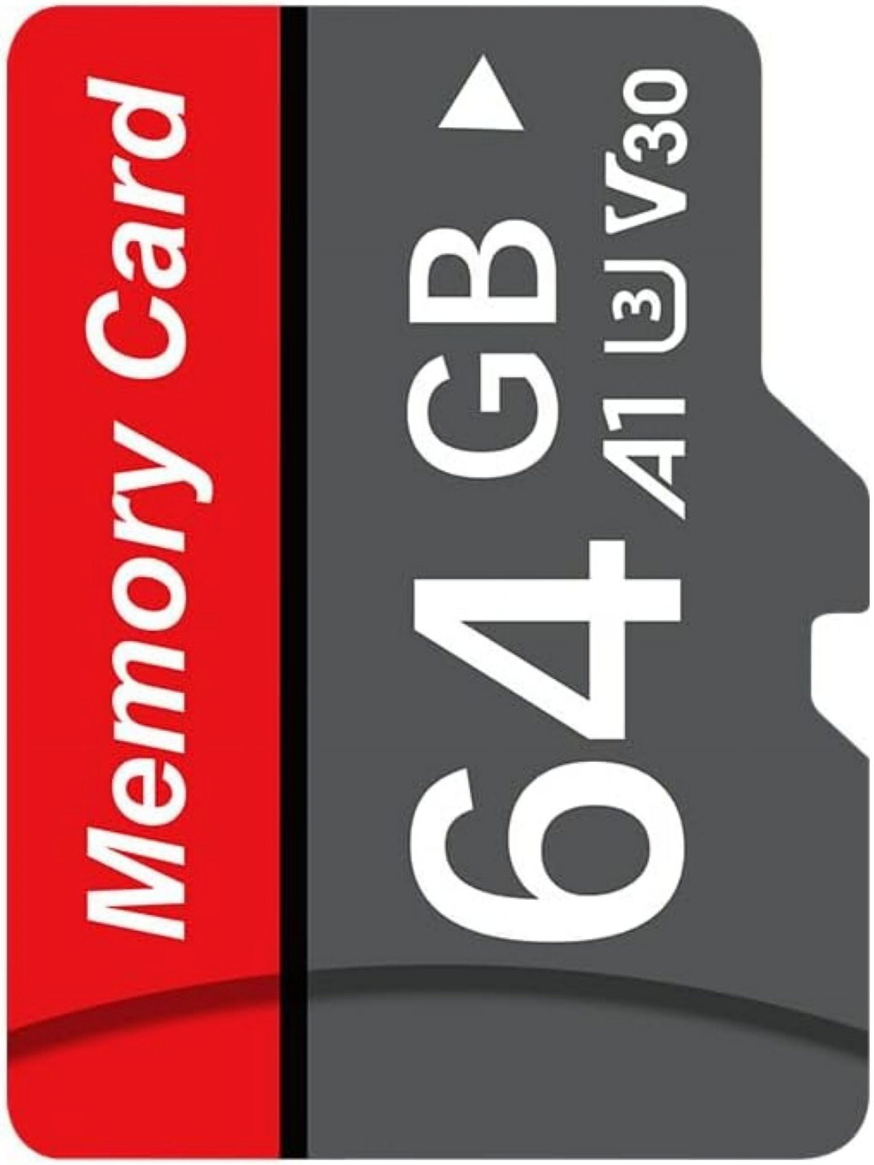 Odrey 64GB Class 10 U3 V30 microSDXC Flash Memory Card for Dash Cam - 100MB/s, Class 10, U3, V30, A1, 4K UHD, Full HD, UHS-I, Micro SD