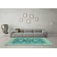 thumbnail image 3 of Ahgly Company Indoor Round Abstract Light Blue Modern Area Rugs, 5' Round, 3 of 4