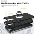 thumbnail image 5 of For Samsung Galaxy S23 Ultra Hybrid Military Grade with Flat Metal Ring Stand 360° Rotation Kickstand Hard PC Back Slim Fit Phone Case Cover by Xpression - Black, 5 of 8