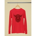 thumbnail image 3 of Highland Cow Christmas Lights Women's Long Sleeve, 3 of 4