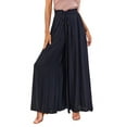 thumbnail image 1 of Pantalones Casuales para Mujer, con Cintura Elástica y Pierna , con Bolsillos. Negro S, 1 of 9