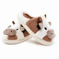 thumbnail image 4 of Cow Slippers for Women and Men, Fluffy Cute Cozy Cartoon Cow Cotton House Slipper Womens Cows Animal Preppy Funny Furry Bedroom Memory Foam Slippers for Women Indoor and Outdoor, 4 of 7