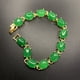 thumbnail image 1 of Women's Malaysian Jade Inlaid S925 Silver Bracelet, Full Green Taiwan Jade, Gold Inlaid Jade, Silver Jewelry, Versatile Jade Bracelet, 1 of 4