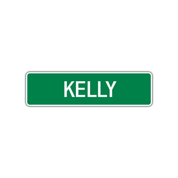 Kelly Girls Children Name Letter Printed Decoration Label Indoor Outdoor Unique Plaque Wall Novelty Aluminum Metal Sign 4"x13.5"
