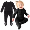 thumbnail image 1 of Pijama para bebé, elegante, viscosa, bambú, color negro, 1 of 7