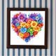 thumbnail image 1 of Cuadros Decorativos Pintura de diamante 5D DIY Taladro redondo completo Flor en forma de corazón Decoración para el hogar (HQ320) DQrwqpou embutido en tela, 1 of 7