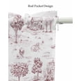 thumbnail image 5 of Countryside Landscape Linen Curtain Valance for Bedroom/Bathroom/Kitchen/Office/Living/Dining Room Windows,Farmhouse Rustic Cottage Red Brown Pocket Topper Drapes Decorative Cafe Drapery Panel 42x12, 5 of 6