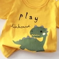 thumbnail image 4 of Quealent Boys Cartoon Dinosaur T-Shirt Collection Cotton Summer Short Sleeve Tee for Kids Casual Top for Boys Ages 1-7 Years (Light Yellow, 7-8 Years), 4 of 4