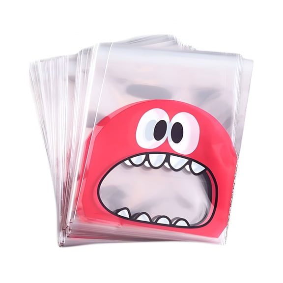 CCOCC 100 PCS Cookie Wrappers Food Packaging Biscuit Red