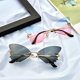 thumbnail image 4 of Gafas de sol de moda con forma de mariposa sin montura para mujer, gafas con marco de metal vintage y protección UV, 4 of 7